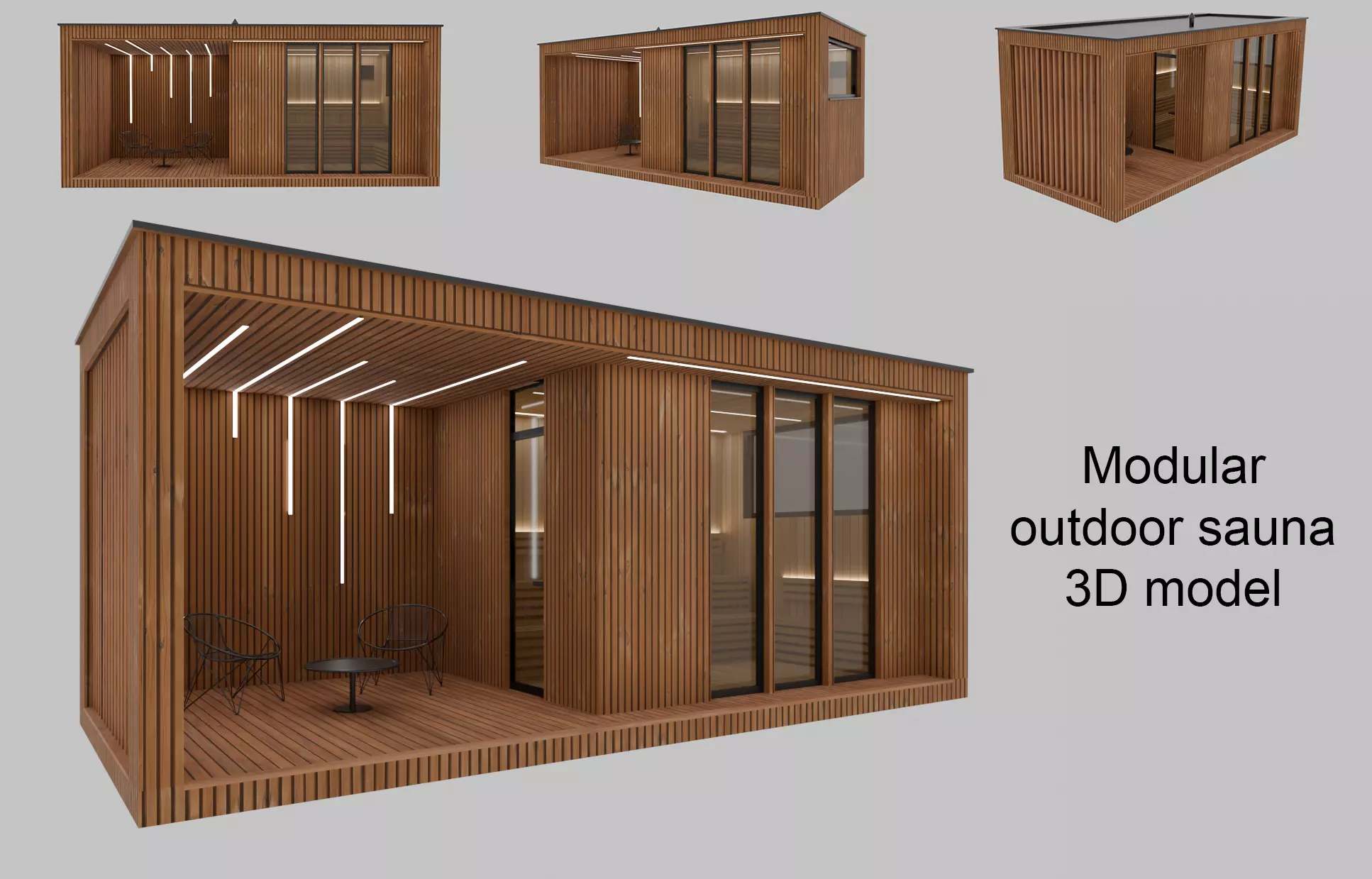 Modular outdoor sauna steam house bath house 3D model 3D model
