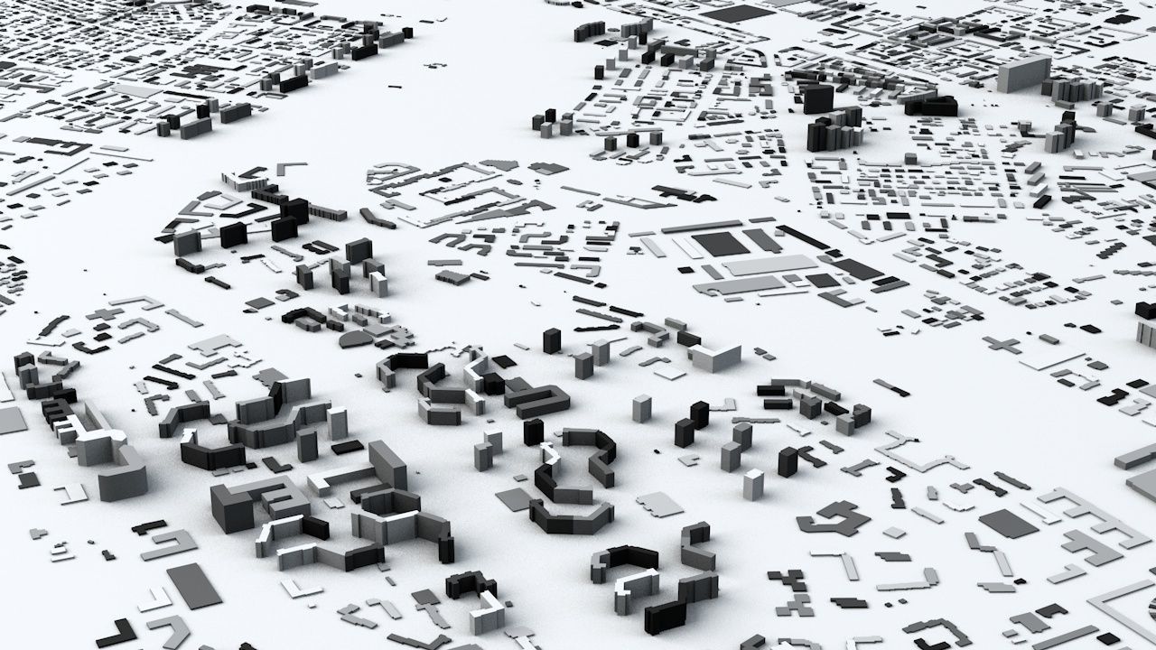 Warsaw Streets and Buildings 3D model_2