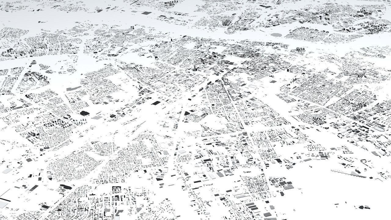 Warsaw Streets and Buildings 3D model_4