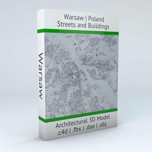Warsaw Streets and Buildings 3D model