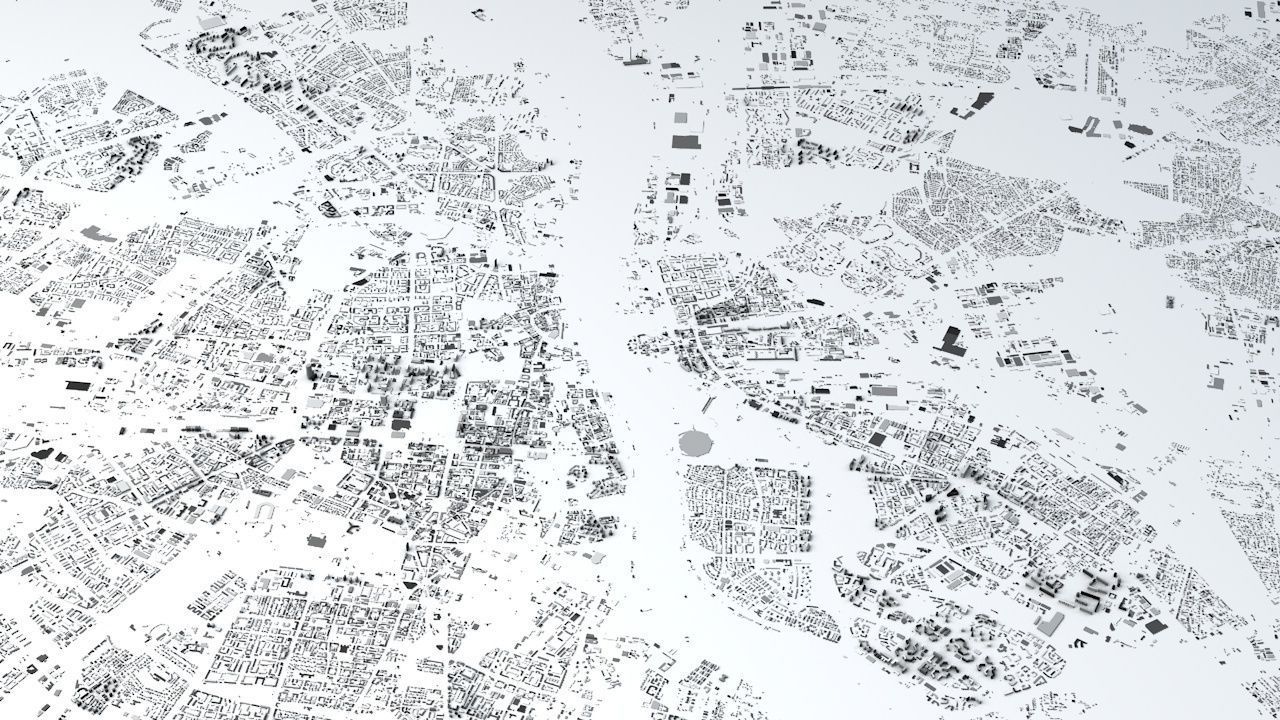 Warsaw Streets and Buildings 3D model_1