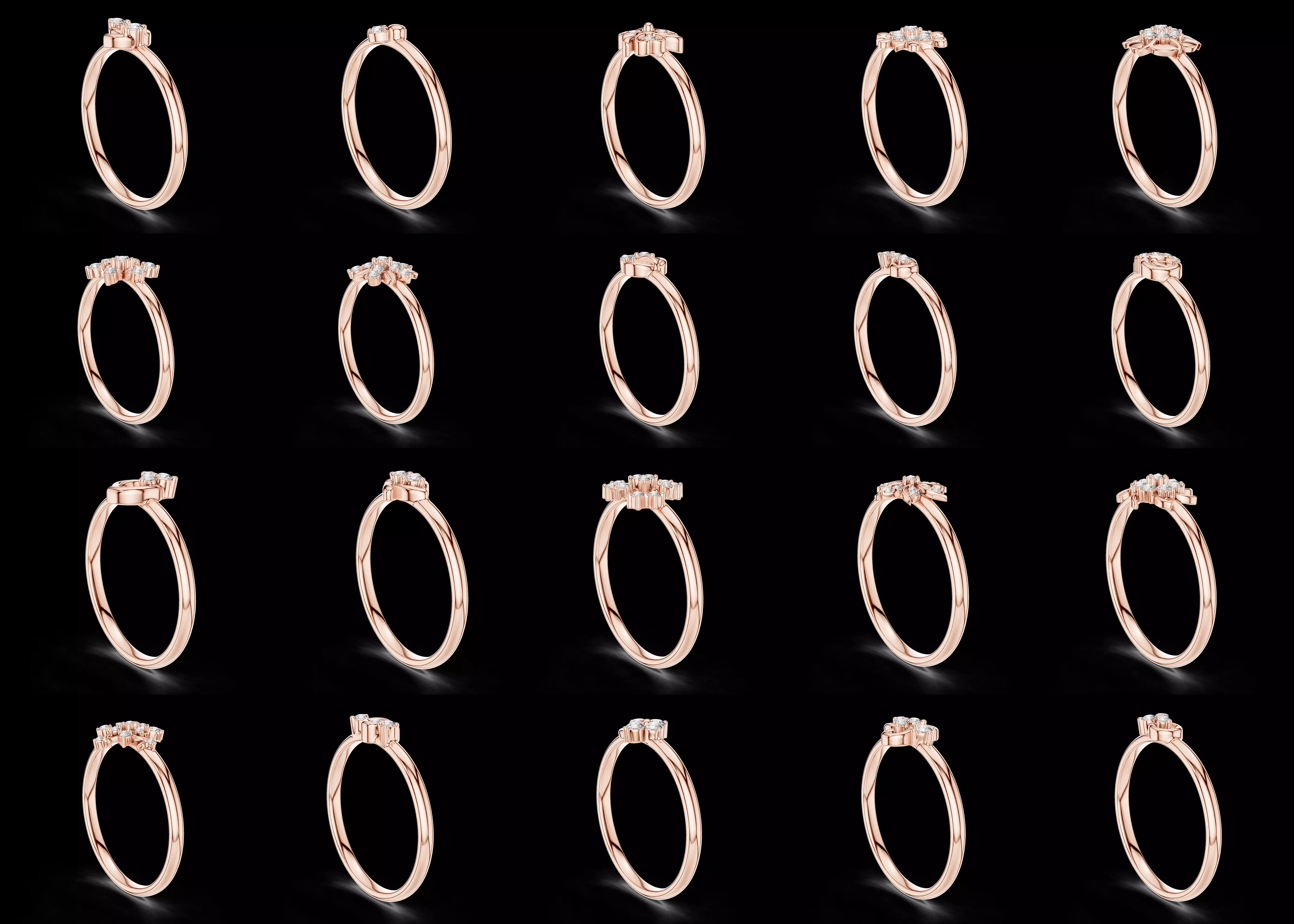 Premium Diamond Ring Combo Pack STL and 3DM Jewelry Models 3D print model