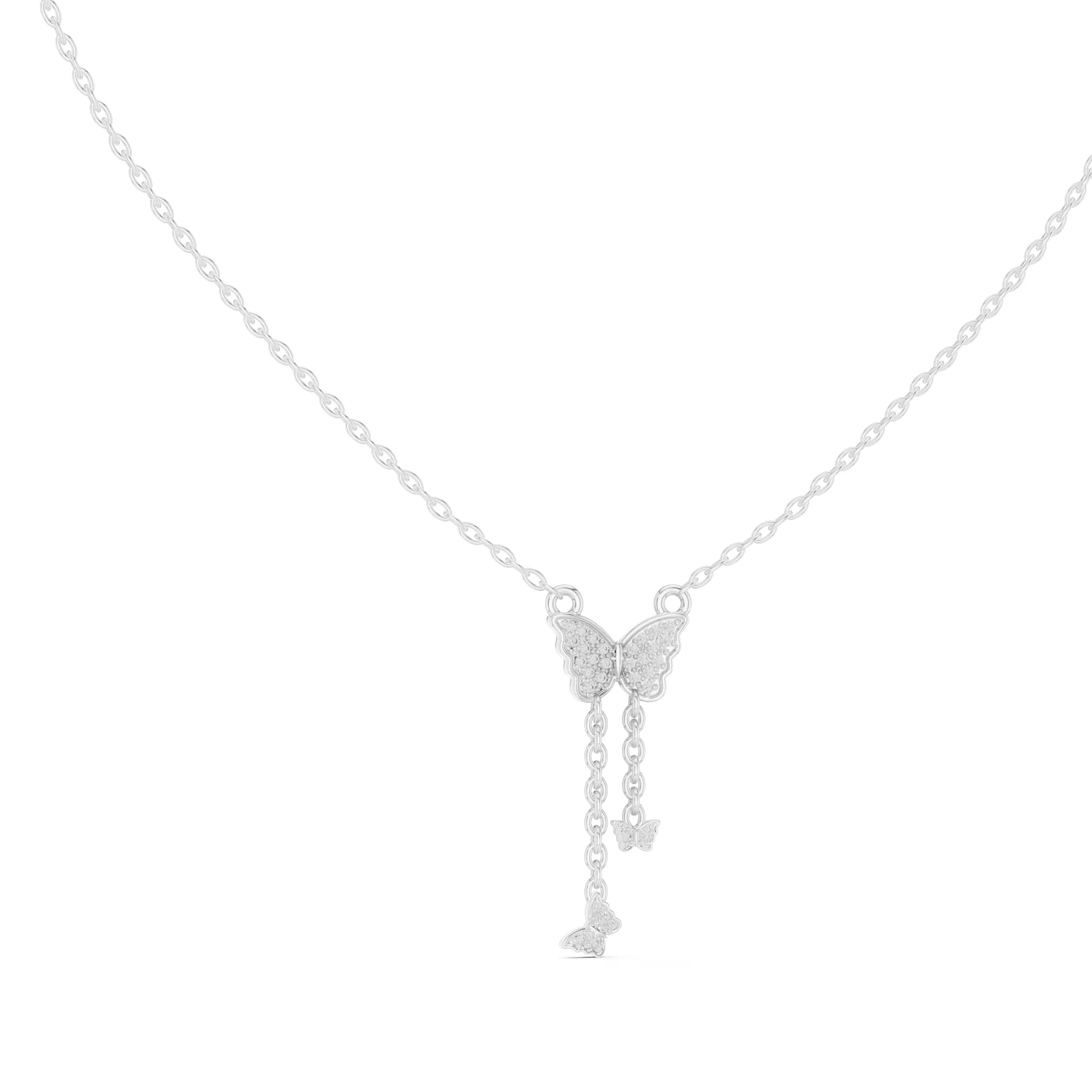 Hanging Butterfly Necklace Charm 3D print model