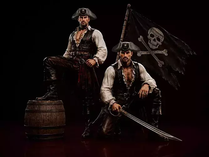 Pirate Captain Male  - Rigged