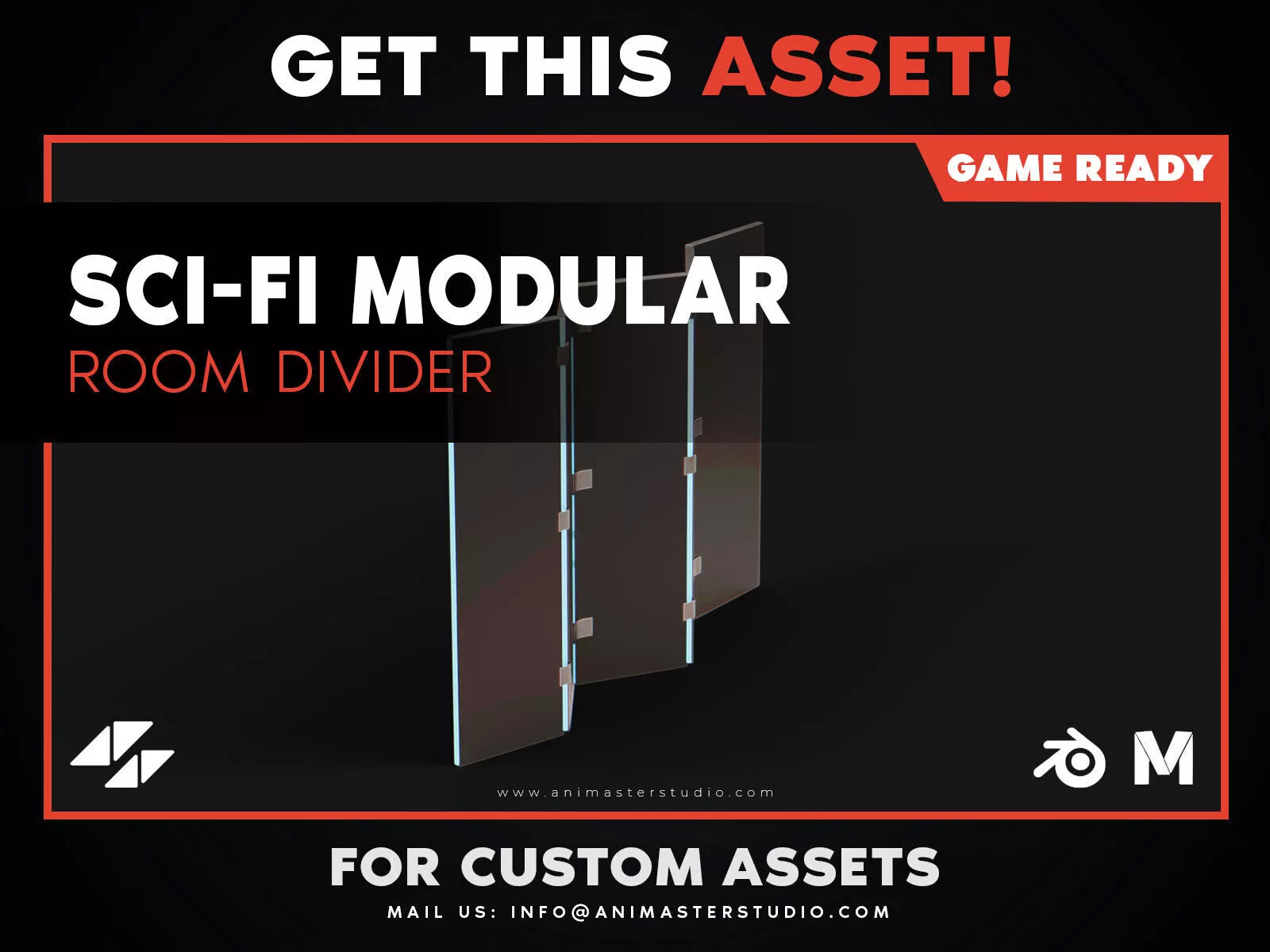 SCI-FI MODULAR ROOM DIVIDER PANEL Low-poly 3D model