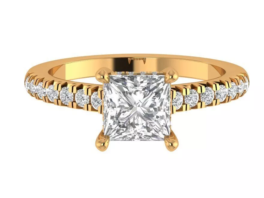 Princess Engagement Ring 3D print model