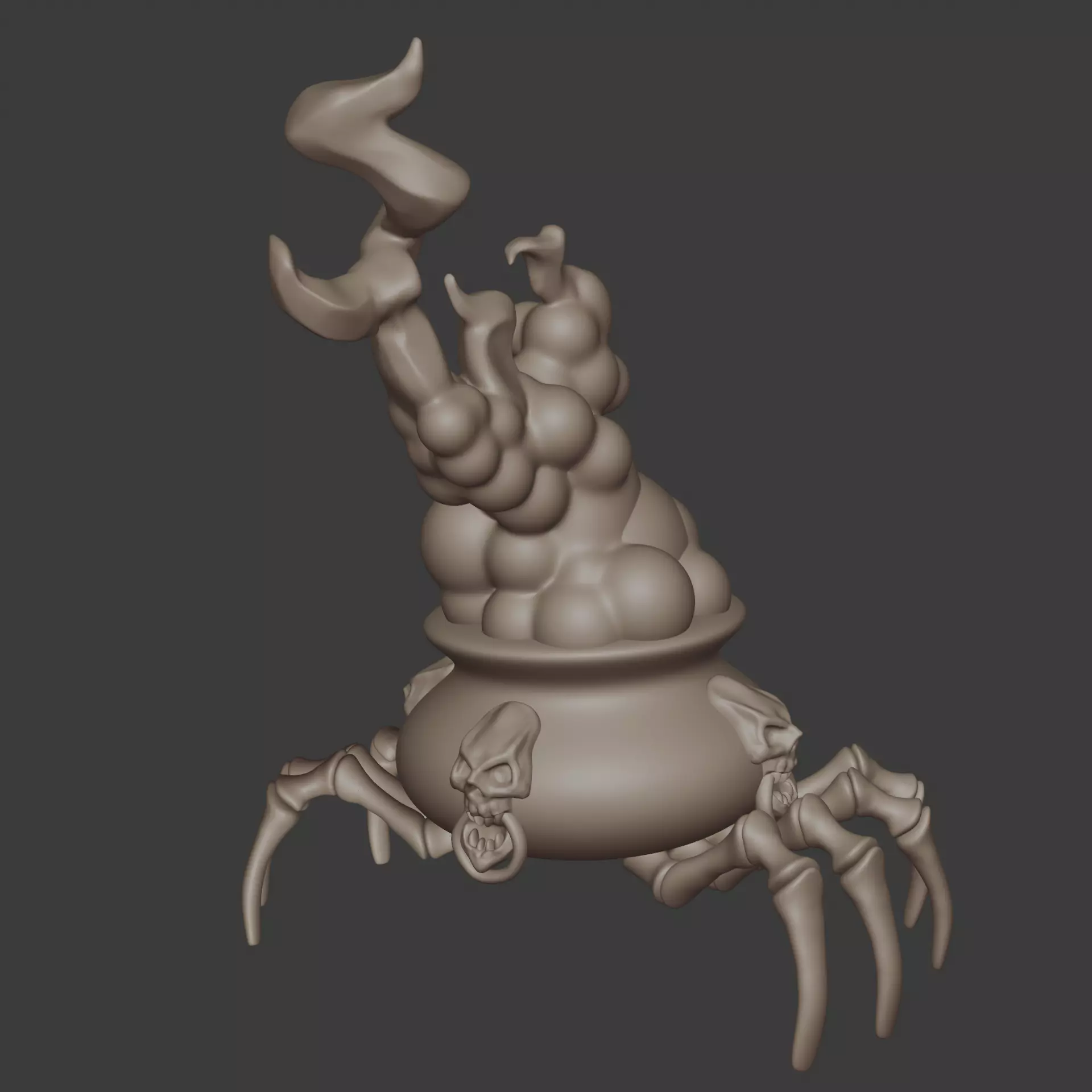 Goblin walking cauldron spell 3D print model