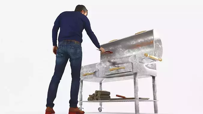 Barbeque 3D model 7