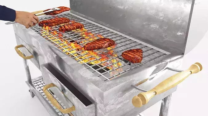 Barbeque 3D model 2
