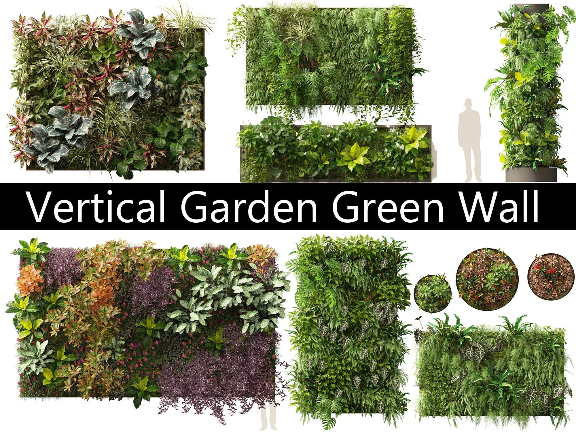 Vertical Garden Green Wall Pack 56 3D model