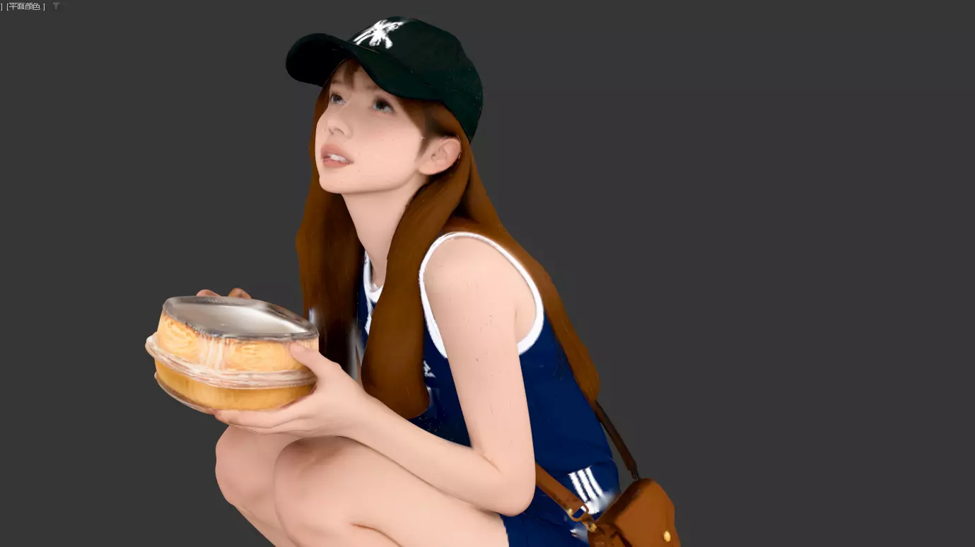 200- Chinese Style Scene - Women Holding Fast Food 3D model
