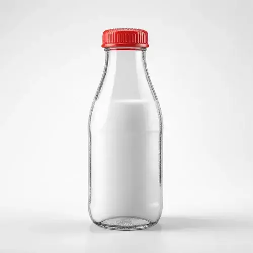 Realistic Glass Milk Bottle 3D Model 3D model