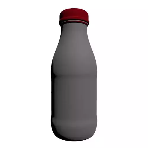 Realistic Glass Milk Bottle 3D Model 3D model 5
