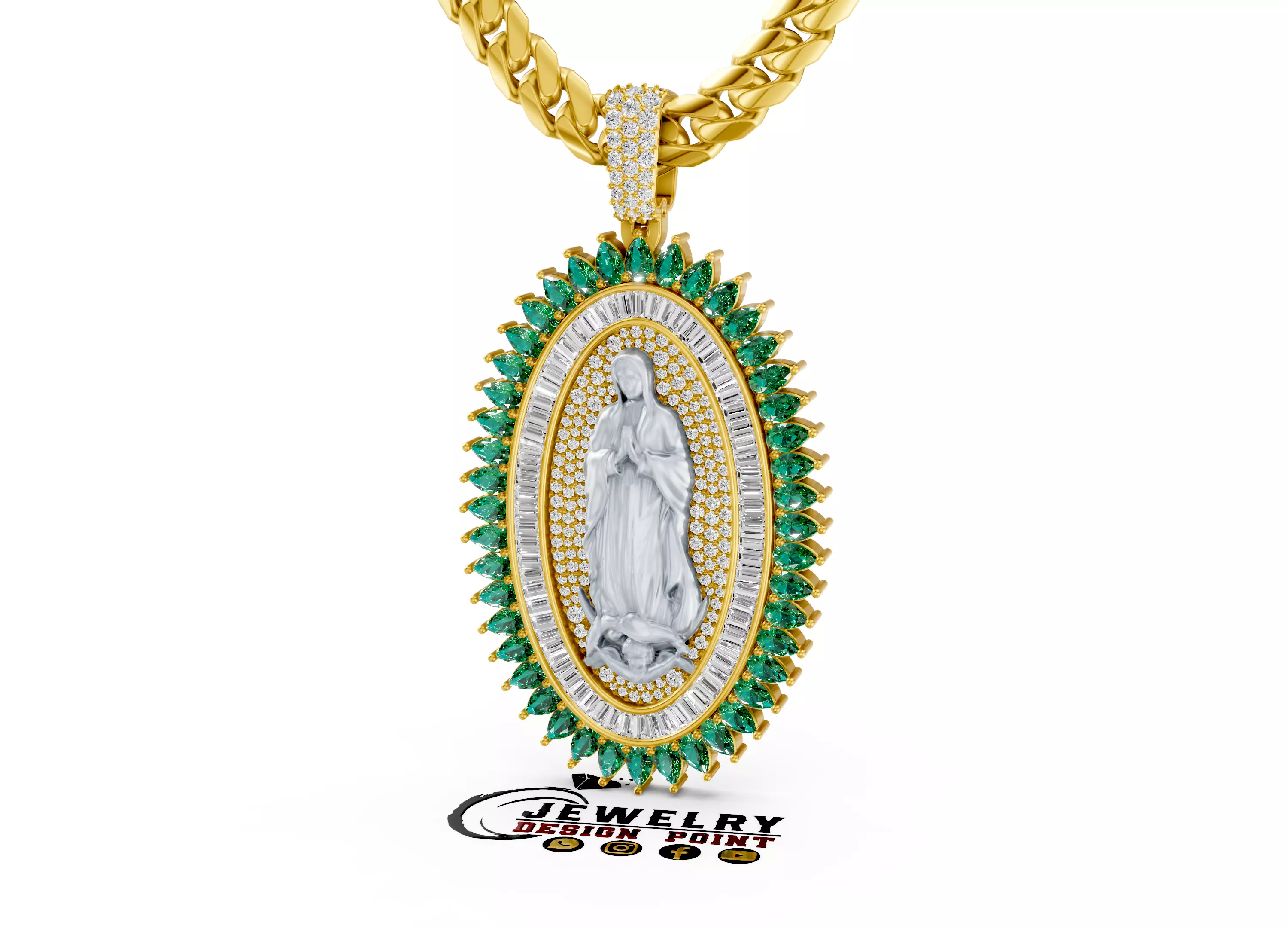 Custom Our Lady of Guadalupe Medallion - Santa Barbara Statue 3D print model