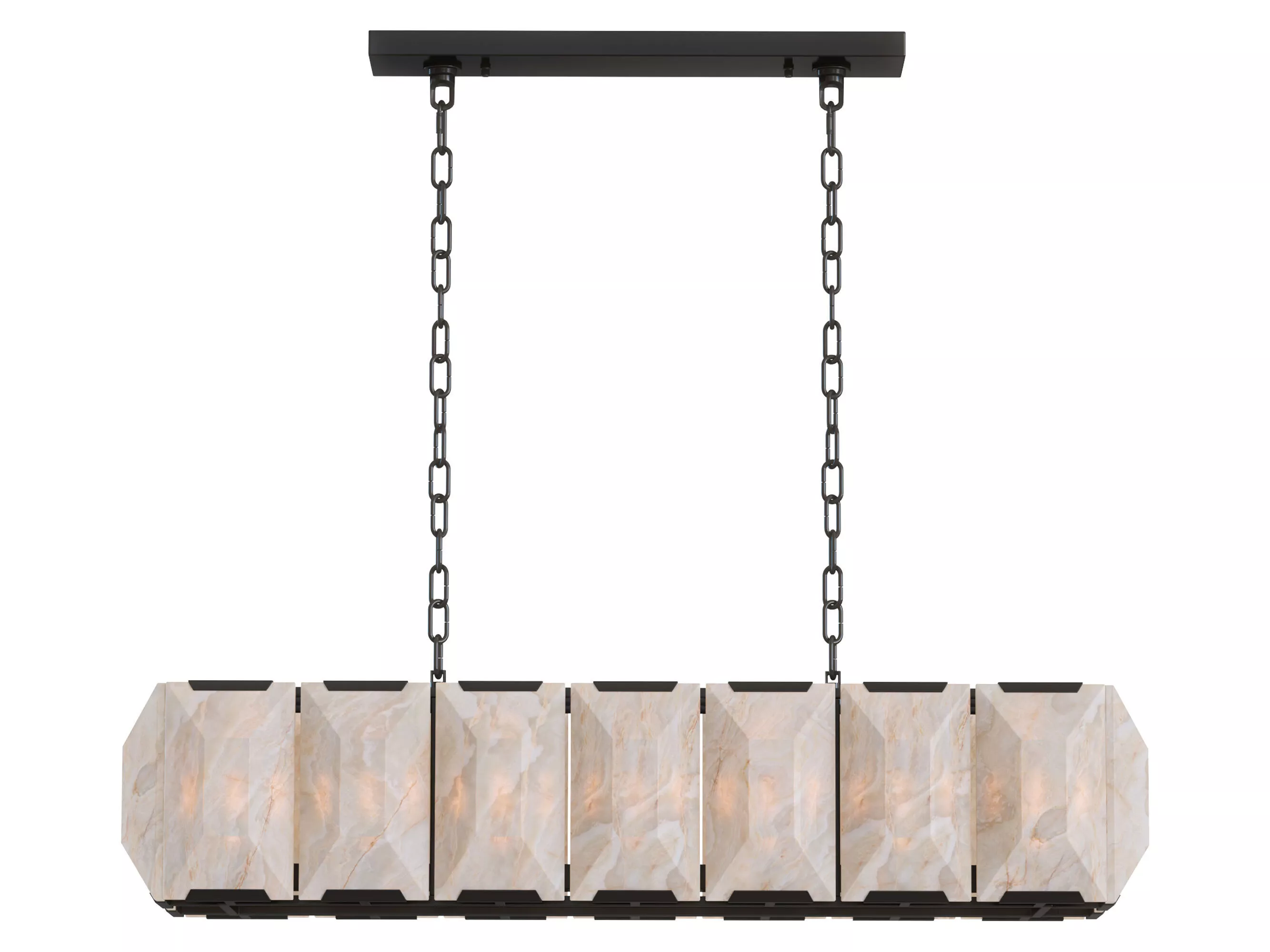 RH Harlow Rectangular Chandelier Stone - Small 3D model