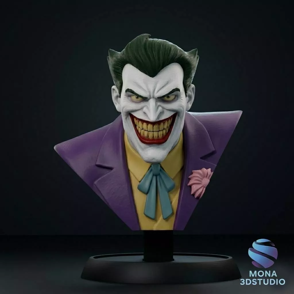 Comic Style Joker Bust - 3D Printable STL Model 3D print model