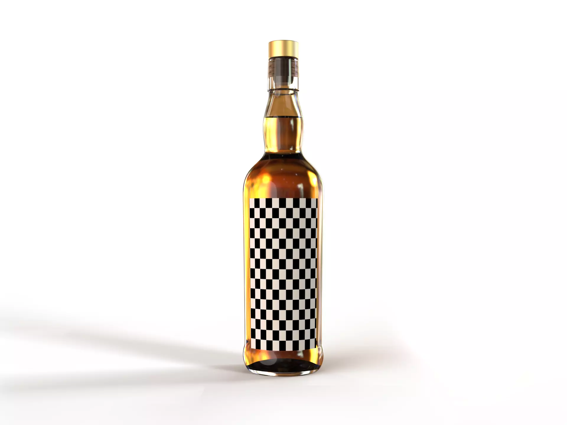 Round Whisky Spirits Bottle Low-poly 3D model