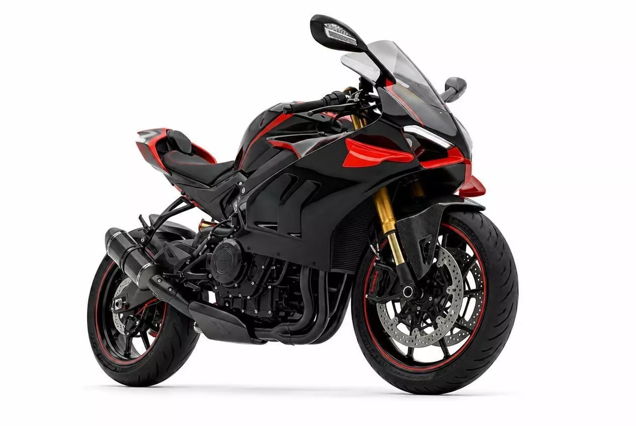 High-Performance Red and Black Sport Motorcycle 3D model