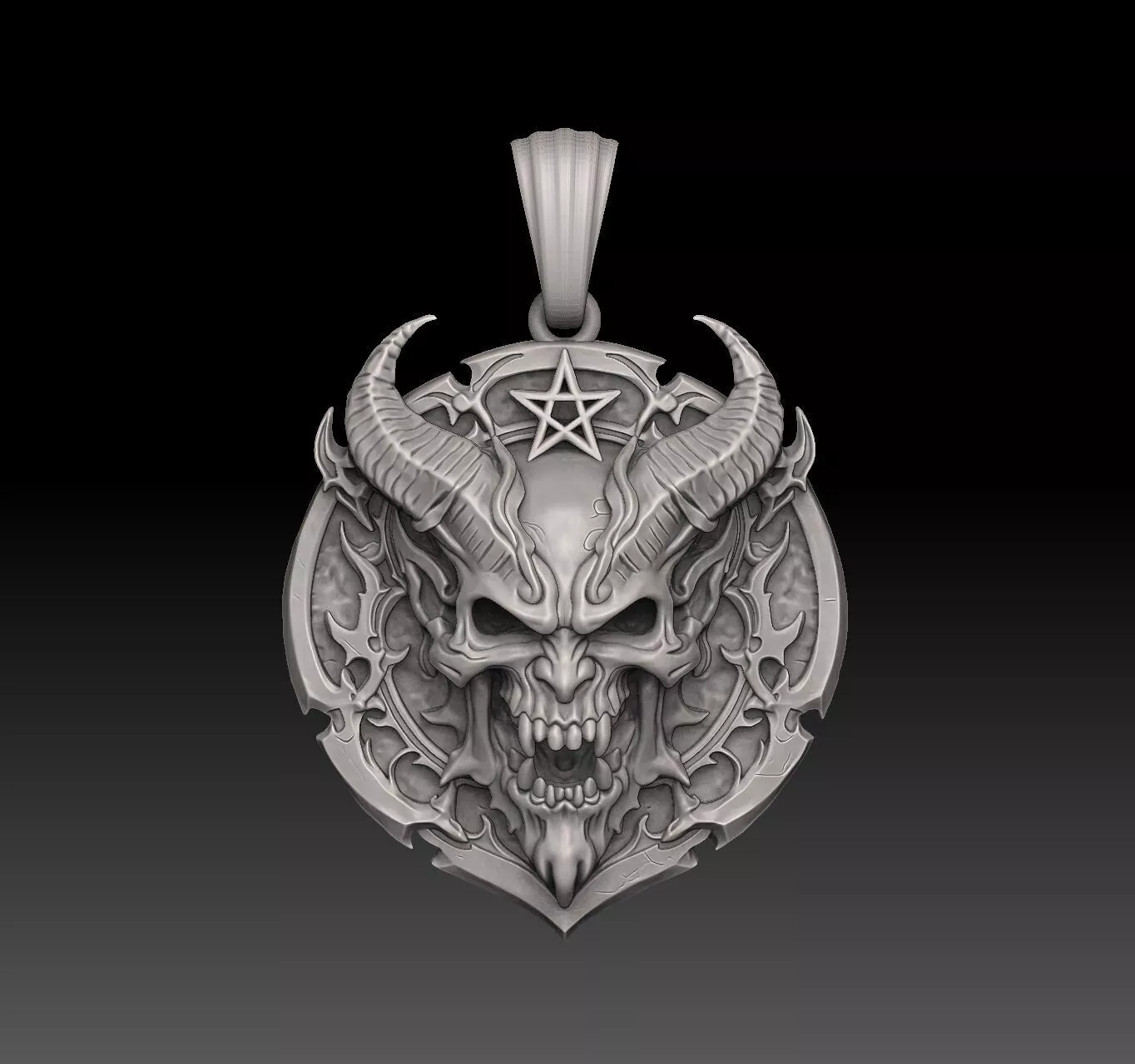 Inferno - one inch pendant 3D print model