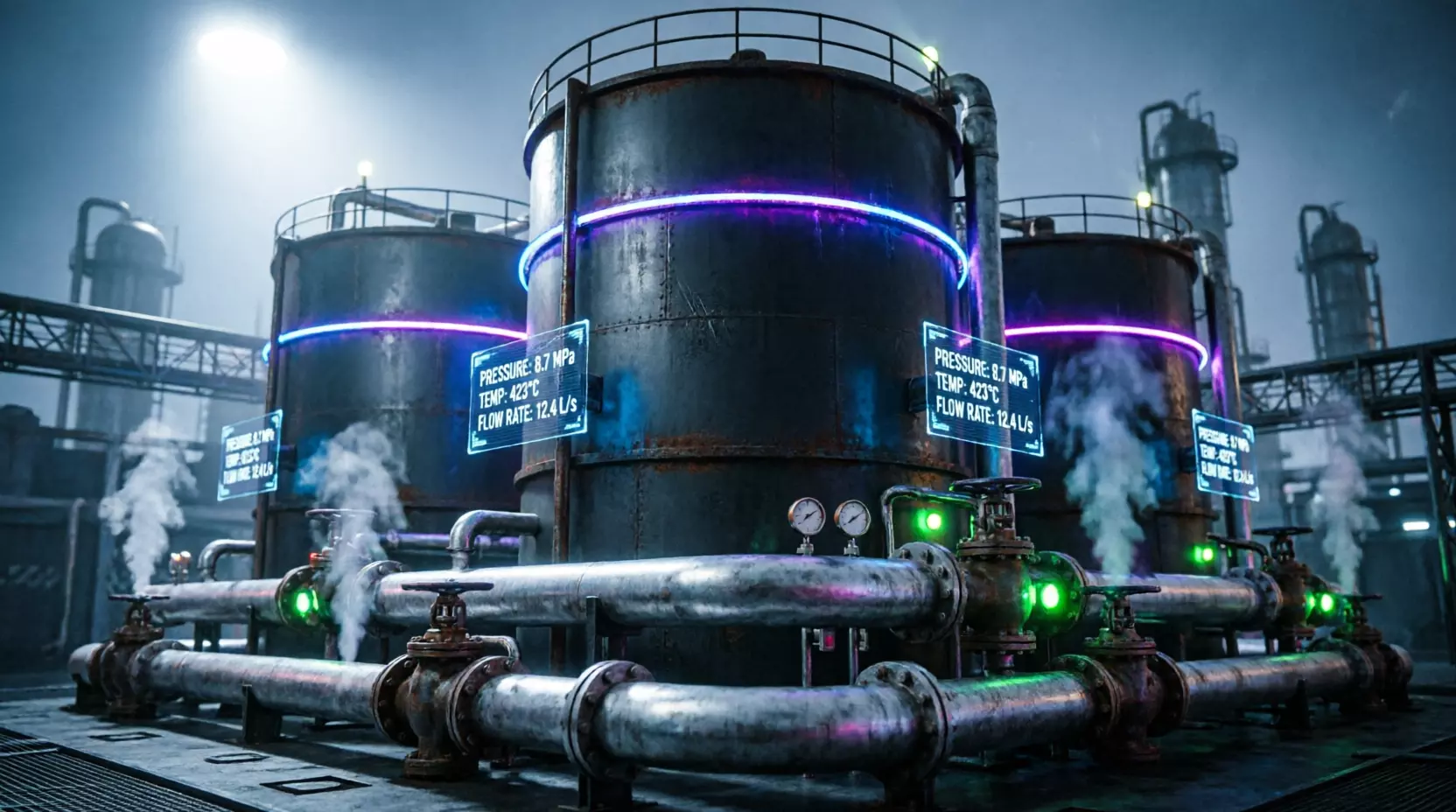 Cyberpunk Industrial Oil Tank - Game Ready 3D Asset PBR Low-poly 3D model