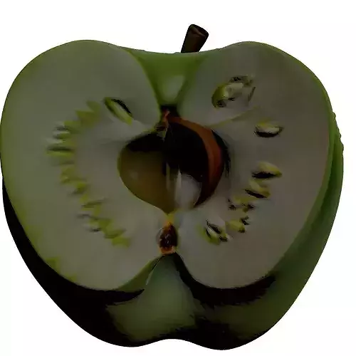 Fresh Sliced Green Apple 3D 3D model 5
