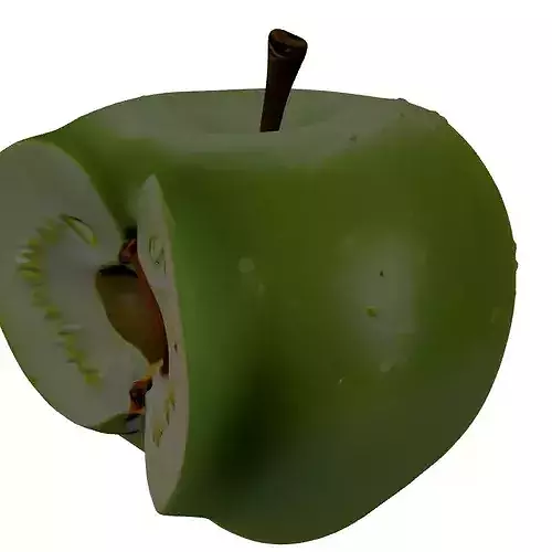 Fresh Sliced Green Apple 3D 3D model 3
