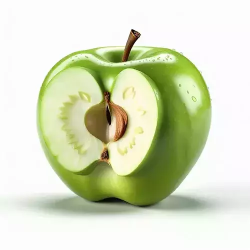 Fresh Sliced Green Apple 3D 3D model
