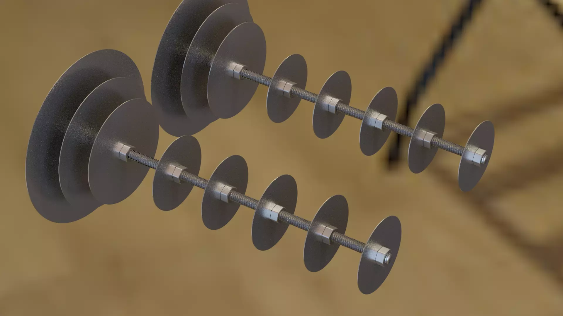 WIFI Antennas 2412MHz and 2472MHz Lunokhod Free low-poly 3D model