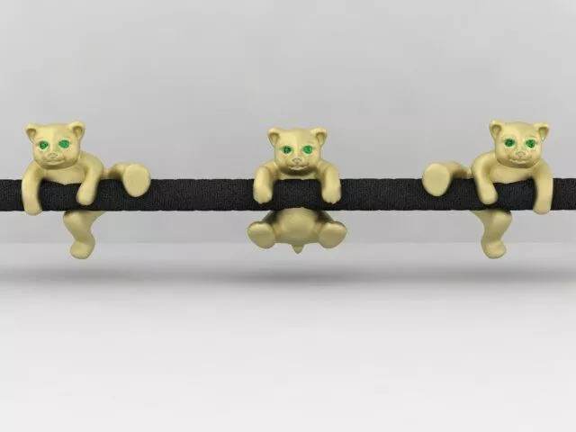 Pendant necklace bears with diamonds 3D print model 3D print model
