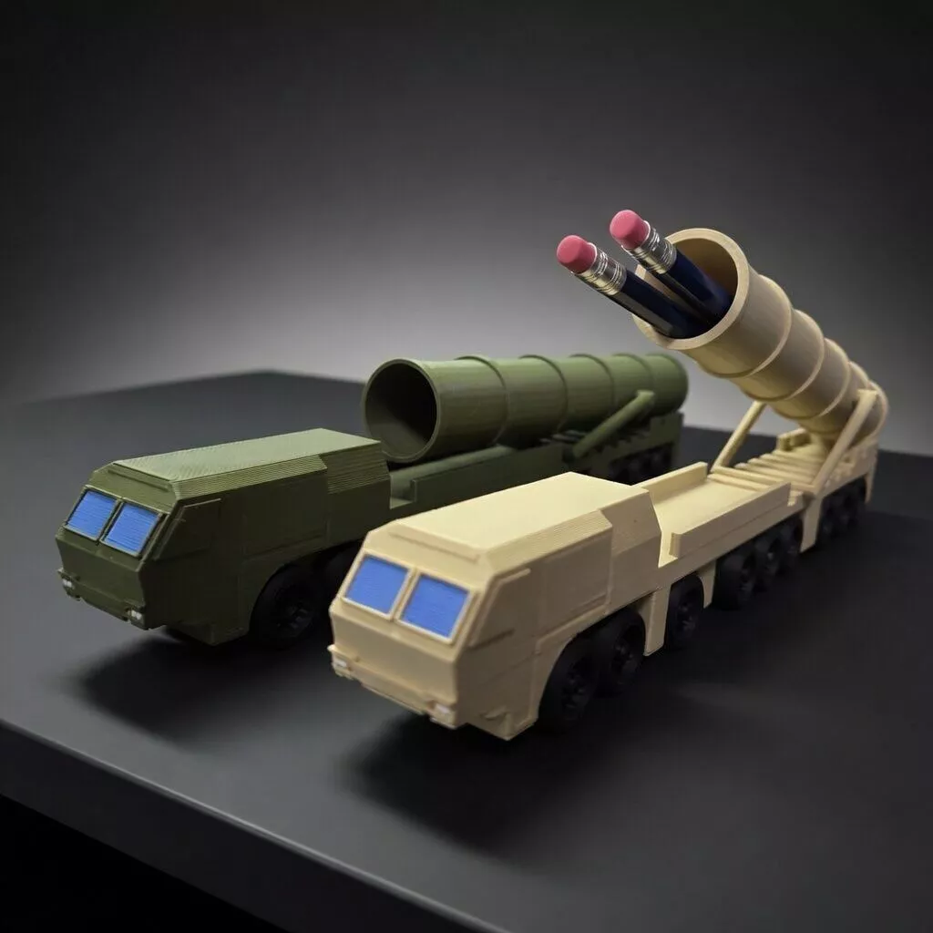 Pencil Holder Missile Launcher Truck Free 3D print model