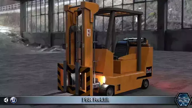 PBR Forklift Low-poly 3D model