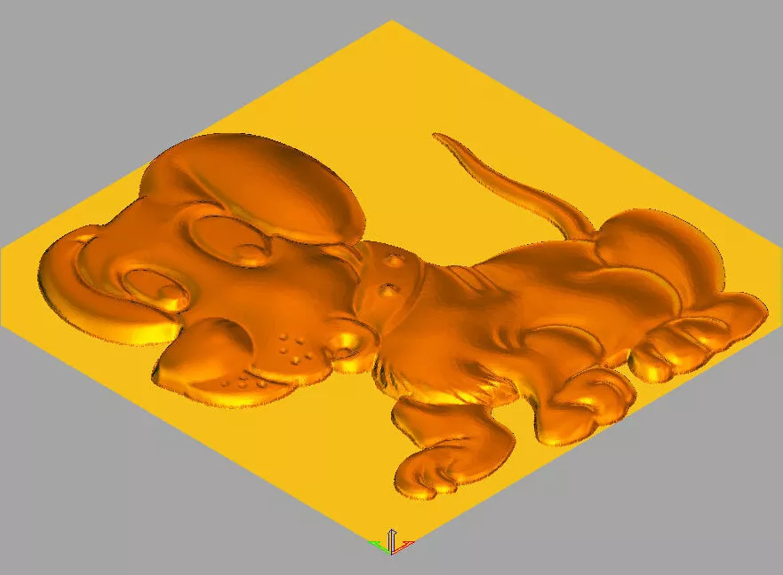 3D Relief Cartoon Dog Model for CNC and 3D Printing 3D model