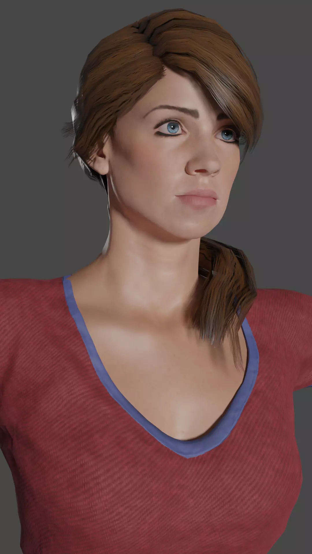 Penelope Realistic Female 3D Character Stylized Low-poly 3D model