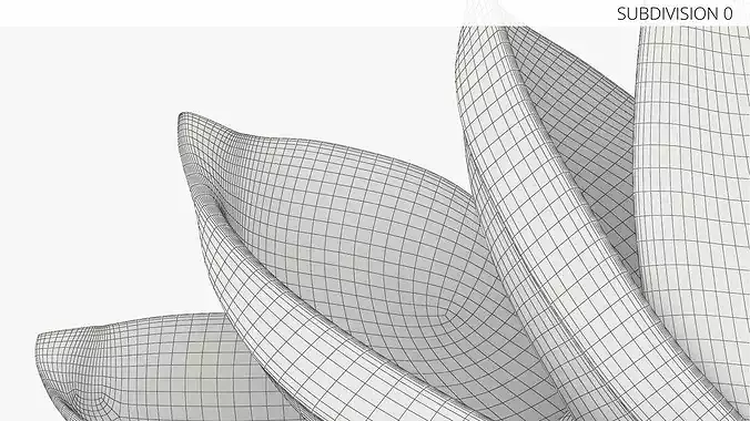Napkin Folding Lotus Shape Beige 3D model 7