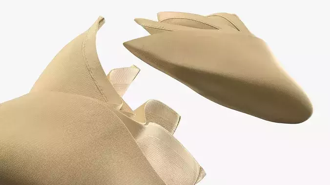 Napkin Folding Lotus Shape Beige 3D model 3