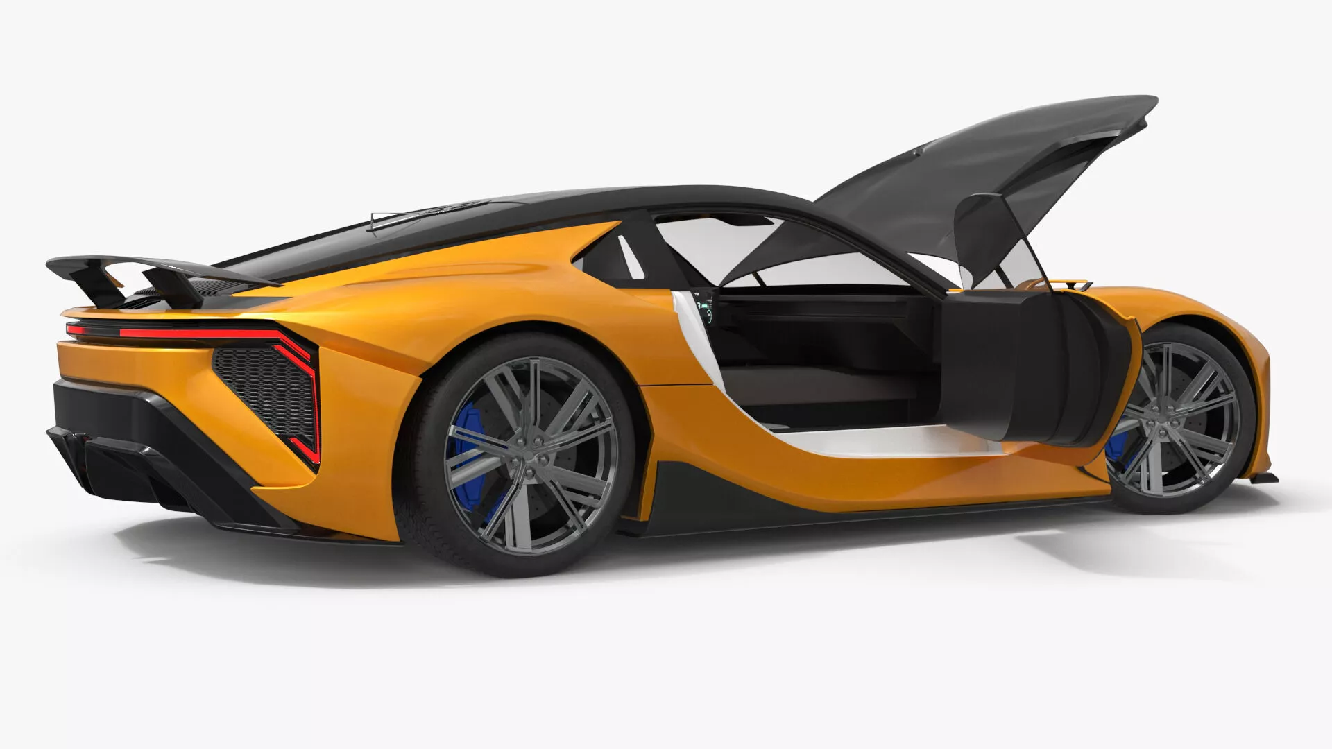 Modern Sport Coupe Veilside Style Orange Rigged for Cinema 4D 3D model