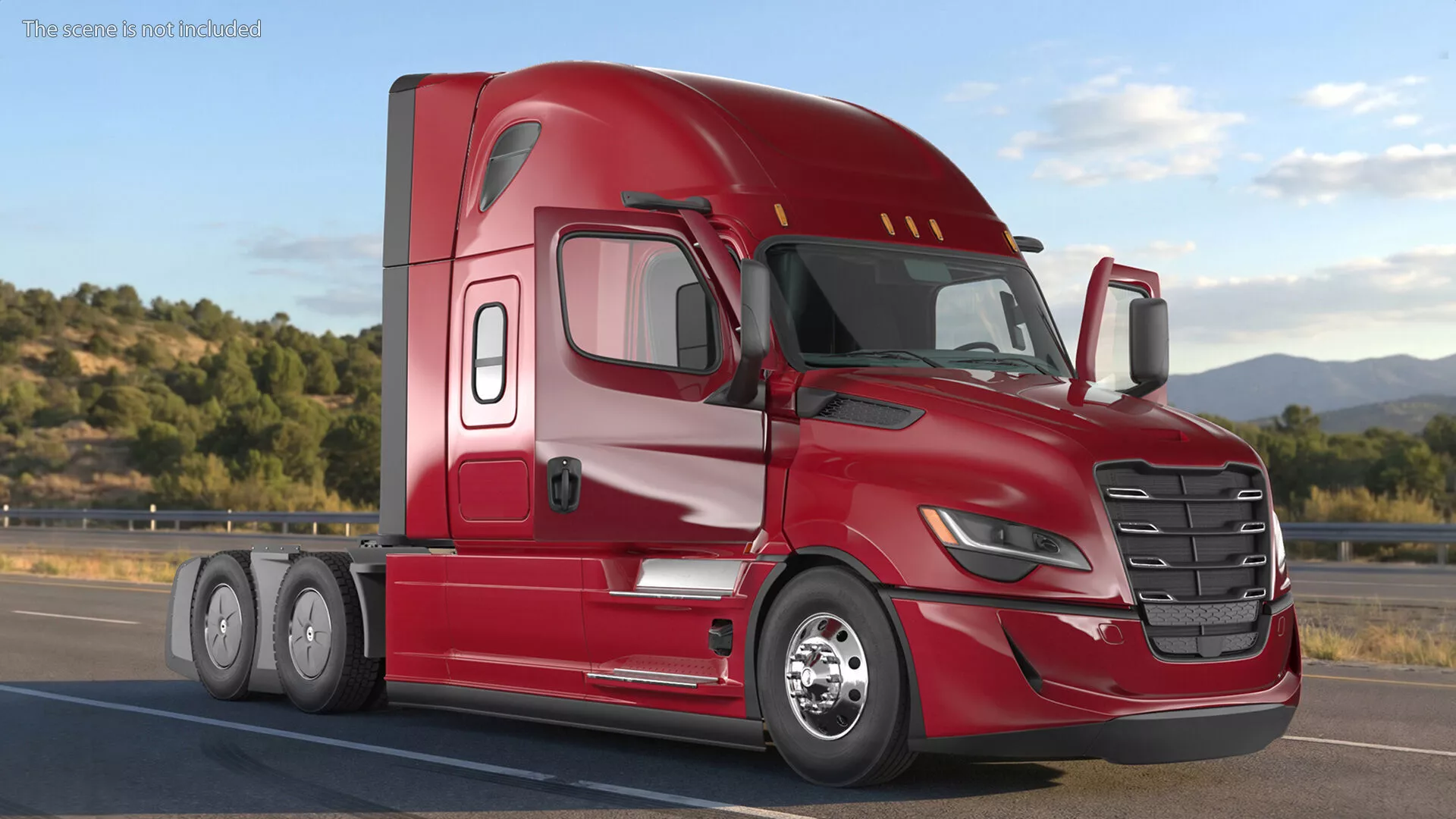Heavy Duty Sleeper Cab Semi Tractor Rigged 3D model