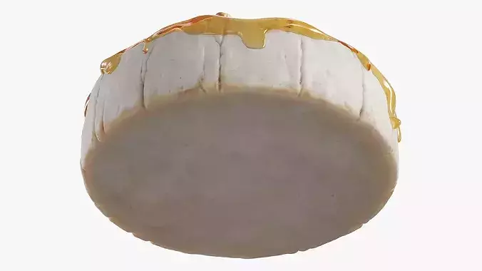 Baked Brie Cheese Wheel with Cashew Nuts and Honey 3D model 4