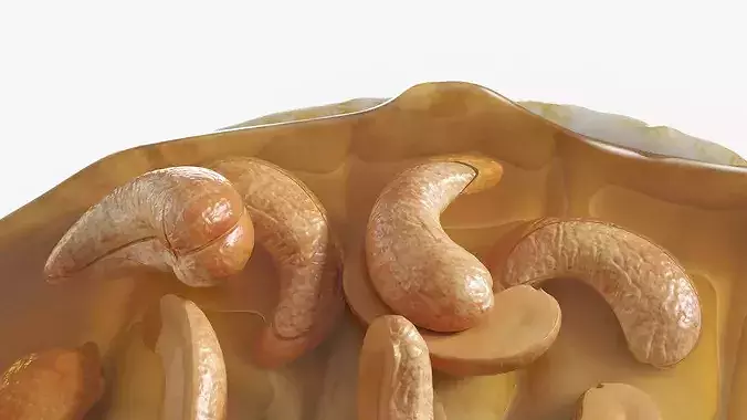 Baked Brie Cheese Wheel with Cashew Nuts and Honey 3D model 6