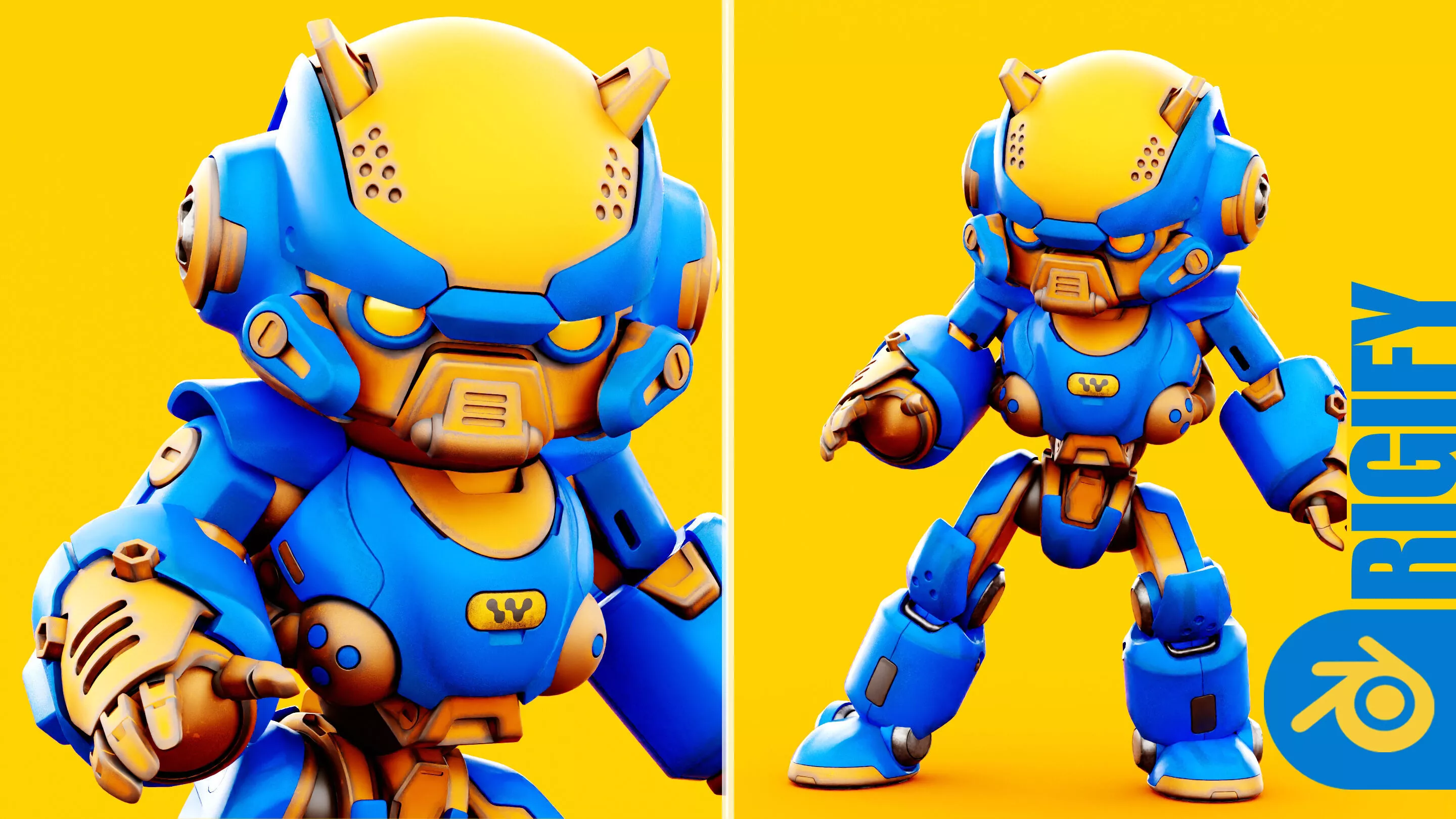 Robo Zero M-5 Rigged 3D model