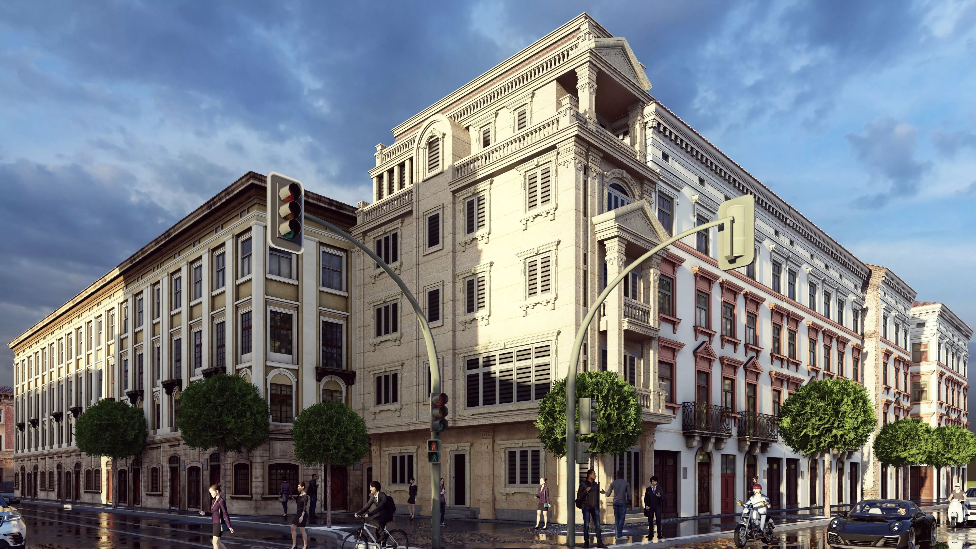 Classic stone facade-Building Classic Facade Element 3D model