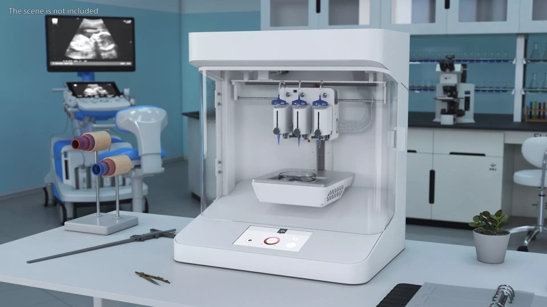 Modern 3D Bioprinter Rigged for Maya 3D model