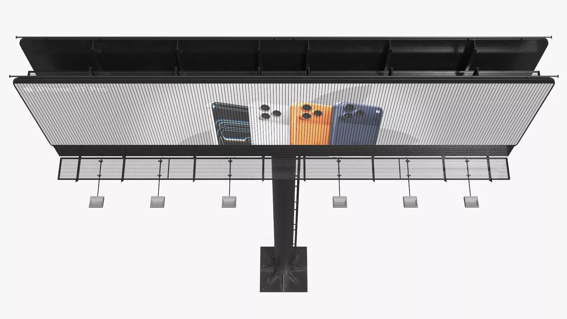 Trivision Billboard with Rotating Prisms Brand Rigged for Maya 3D model