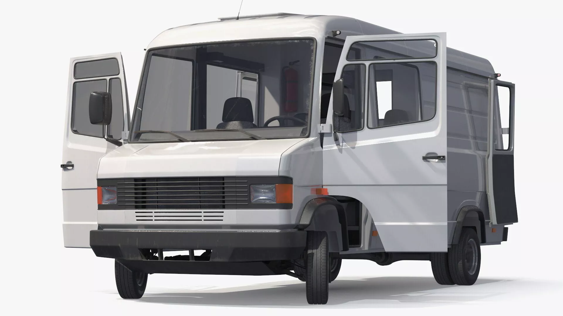 Multi Purpose Commercial Transport Van White Rigged for Maya 3D model