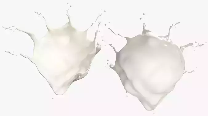 Milk Liquid Splash White 3D model 4