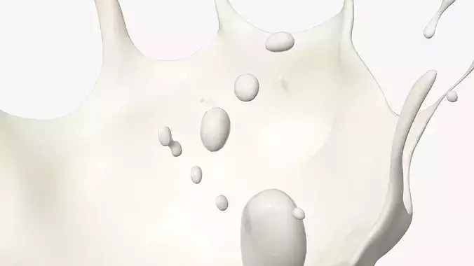 Milk Liquid Splash White 3D model 6
