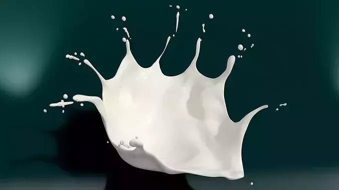 Milk Liquid Splash White 3D model 2