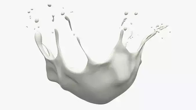 Milk Liquid Splash White 3D model 3