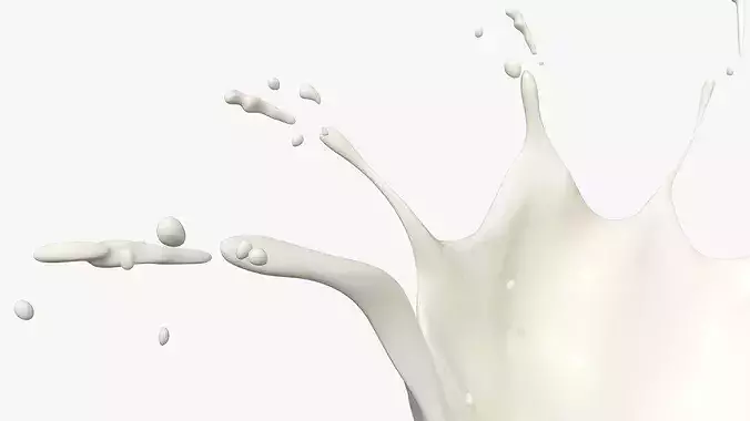 Milk Liquid Splash White 3D model 5