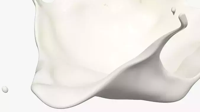 Milk Liquid Splash White 3D model 7